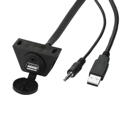 RetroSound USB/AUX skjøteledning - Sort For infelling, 1,35 meter