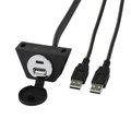 RetroSound USB skjøteledning - Krom For infelling, 1,35 meter