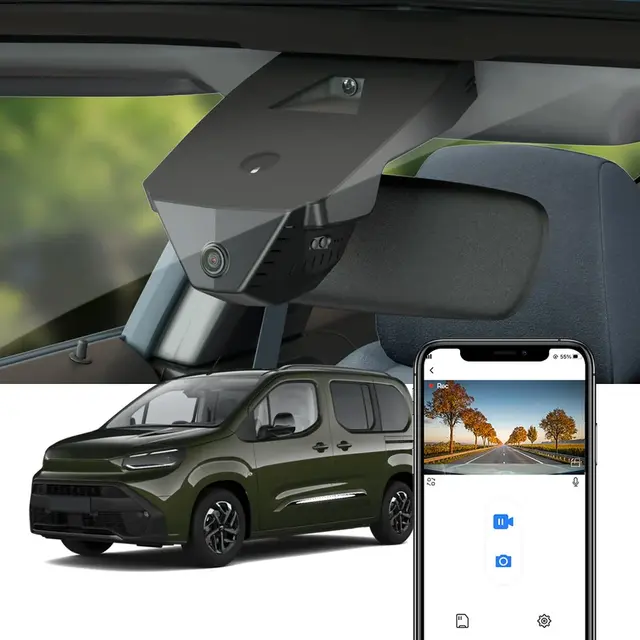 FITCAMX Integrert 4K Dashcam (foran+bak) Proace City/Berlingo/Partner (2019-2023) 