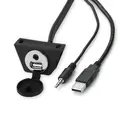 RetroSound USB/AUX skjøteledning - Krom For infelling, 1,35 meter