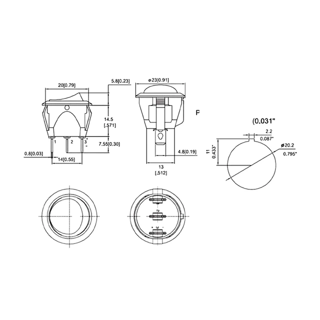 ACV Bryter for innfelling Av og på bryter 