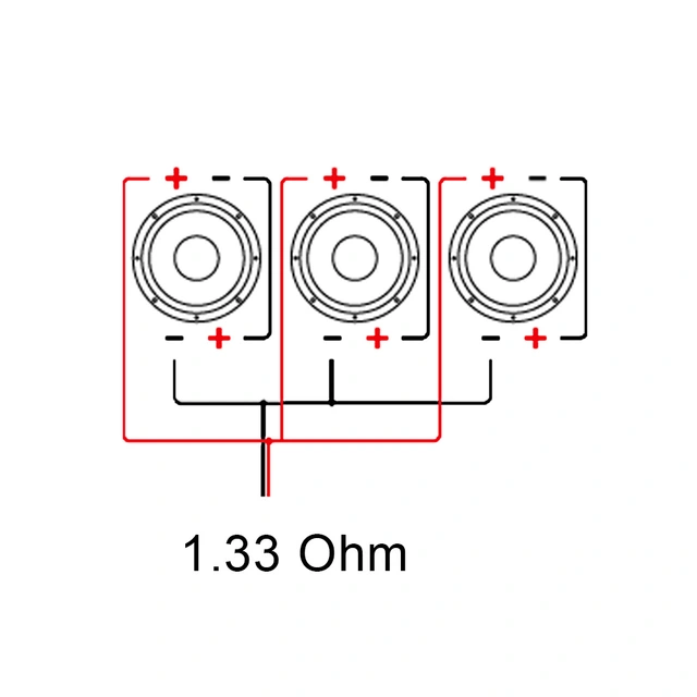DD Audio LE-508.3a-D2 basskasse 3x8" i kasse, 1500W RMS, 1,3 Ohm 