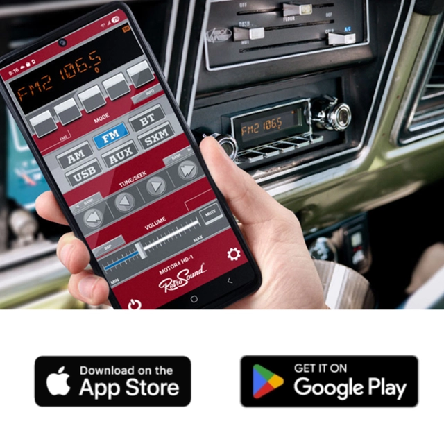 RetroSound MOTOR-4DAB DAB/BT/2xUSB/3xRCA/RGB/App støtte 