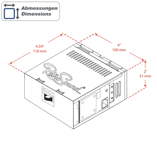 RetroSound MOTOR-4DAB DAB/BT/2xUSB/3xRCA/RGB/App støtte 
