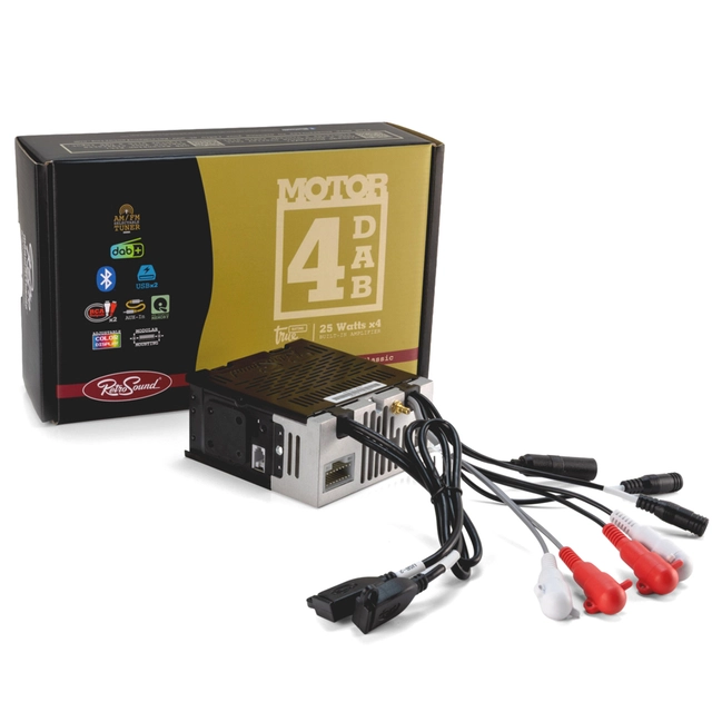 RetroSound MOTOR-4DAB DAB/BT/2xUSB/3xRCA/RGB/App støtte 