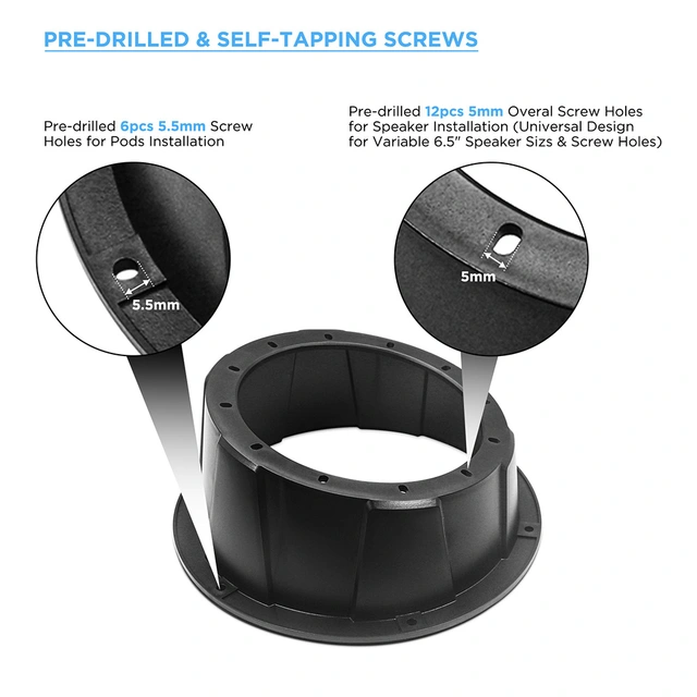 Recoil USP65-B - 6,5" Avstandsringer Sort, Plast, Pris per par 