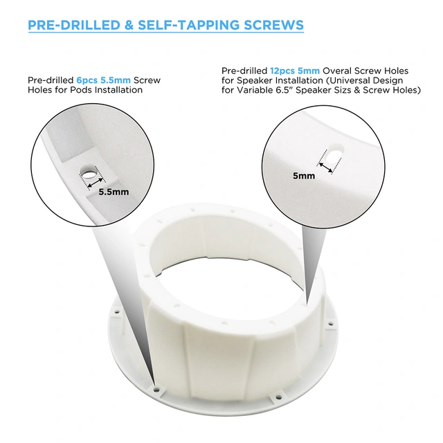 Recoil USP65-W - 6,5" Avstandsringer Hvit, Plast, Pris per par 