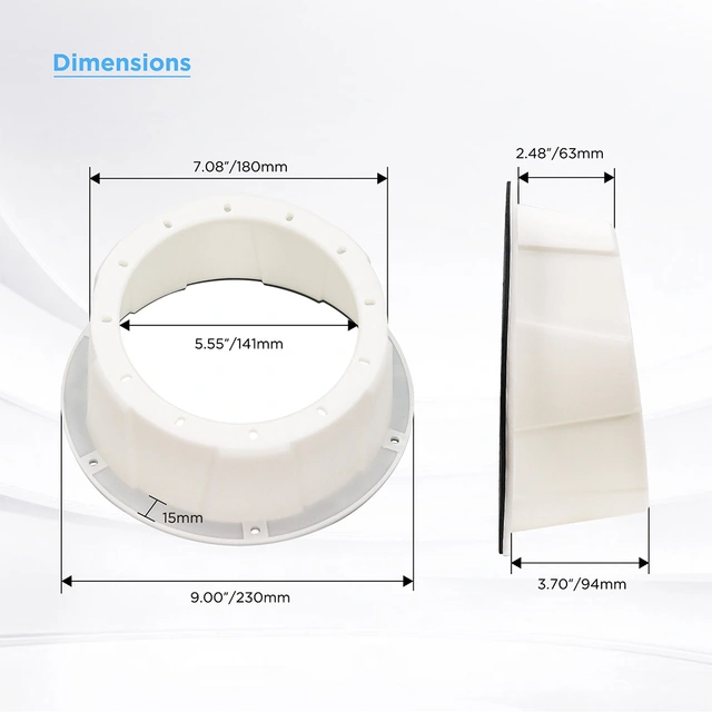 Recoil USP65-W - 6,5" Avstandsringer Hvit, Plast, Pris per par 