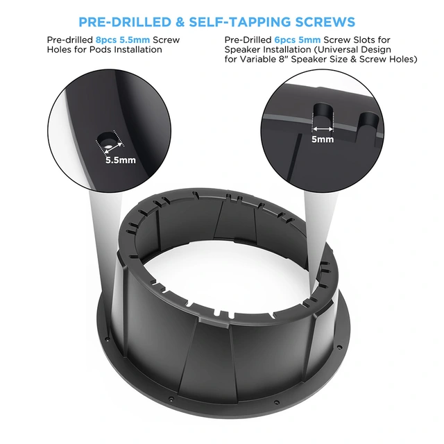 Recoil USP8-B - 8" Avstandsringer Sort, Plast, Pris per par 