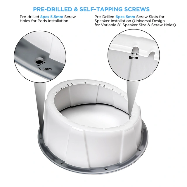 Recoil USP8-W - 8" Avstandsringer Hvit, Plast, Pris per par 