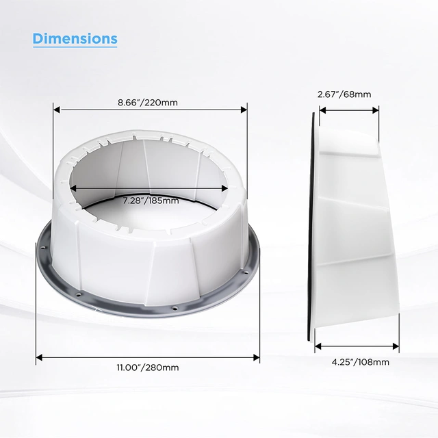 Recoil USP8-W - 8" Avstandsringer Hvit, Plast, Pris per par 