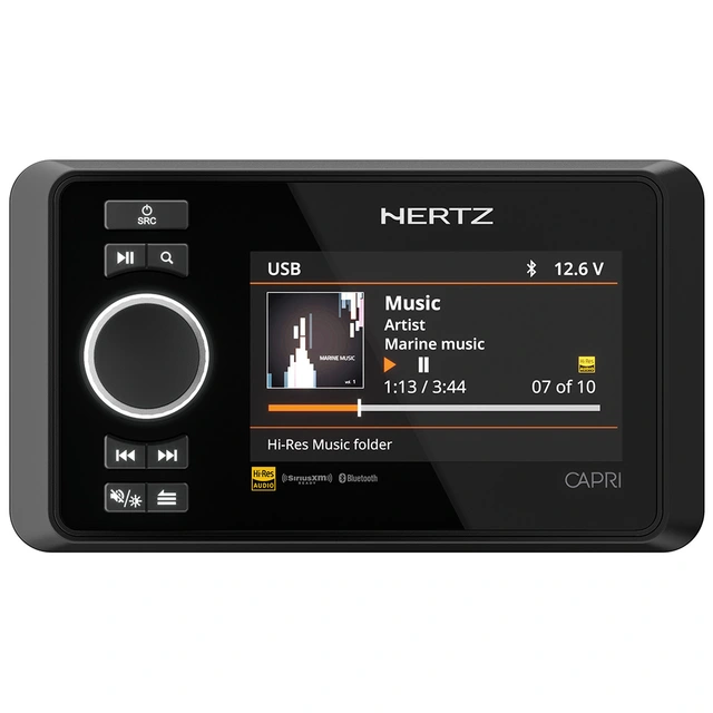 Hertz CAPRI DAB marineradio Vanntett, 4x70W, BT, NMEA2000 