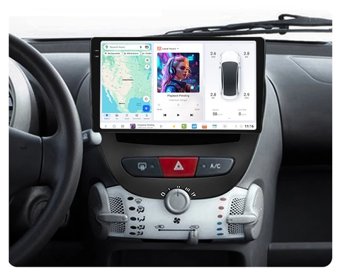 DUDU multimediaspiller med 10,1" skjerm Citroen C1 (2005-2013)