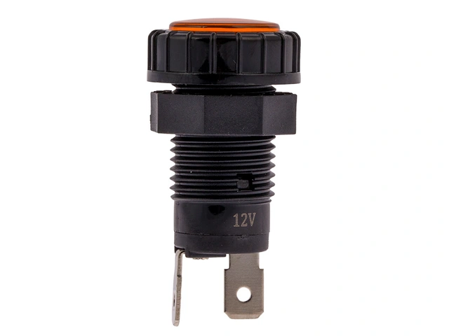 LED Indikatorlampe Oransje, 12V DC, Ø17mm 