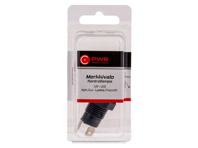 LED Indikatorlampe Oransje, 12V DC, Ø17mm 