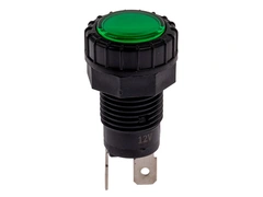 LED Indikatorlampe Grønn, 12V DC, Ø17mm