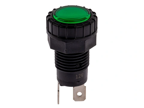 LED Indikatorlampe Grønn, 12V DC, Ø17mm