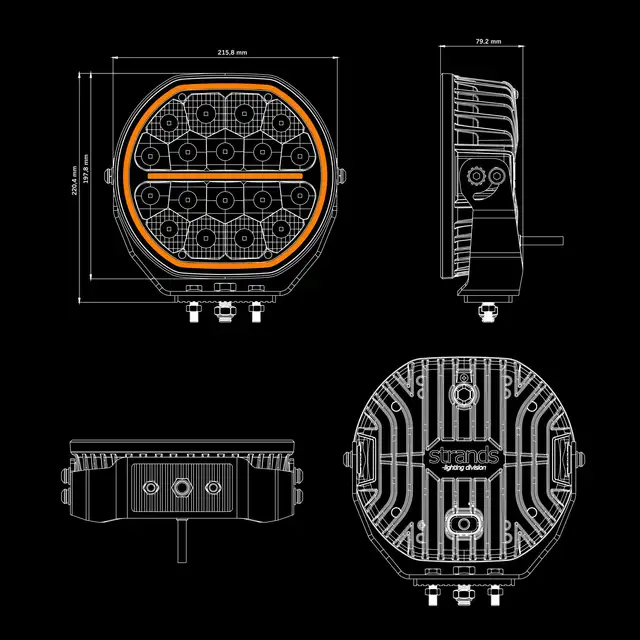 Strands Big Energy 2.0 9" LED fjernlys 9", 12900 Lumen, 132W, pris per stk 