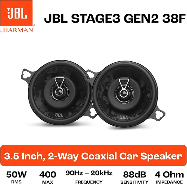 JBL Stage3 Gen2 3,5" høyttalerpar 3,5", 50W RMS, 400W Maks, 4 Ohm 