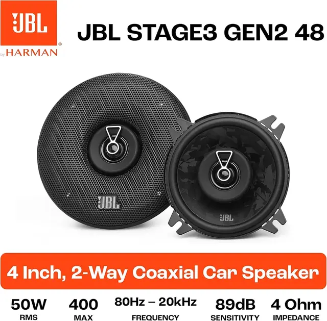 JBL Stage3 Gen2 4" høyttalerpar 4", 50W RMS, 400W Maks, 4 Ohm 