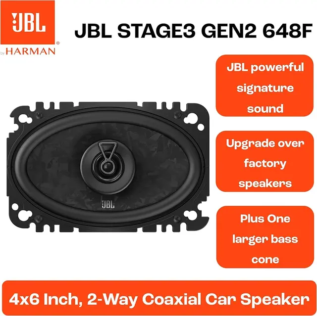 JBL Stage3 Gen2 4x6" høyttalerpar 4x6", 60W RMS, 480W Maks, 4 Ohm 