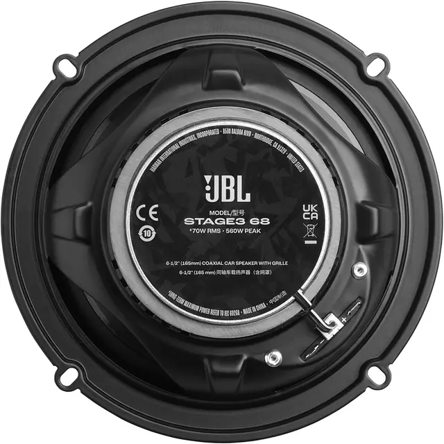 JBL Stage3 Gen2 6,5" høyttalerpar 6,5", 70W RMS, 560W Maks, 4 Ohm 
