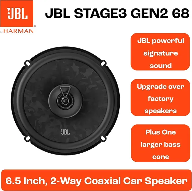 JBL Stage3 Gen2 6,5" høyttalerpar 6,5", 70W RMS, 560W Maks, 4 Ohm 