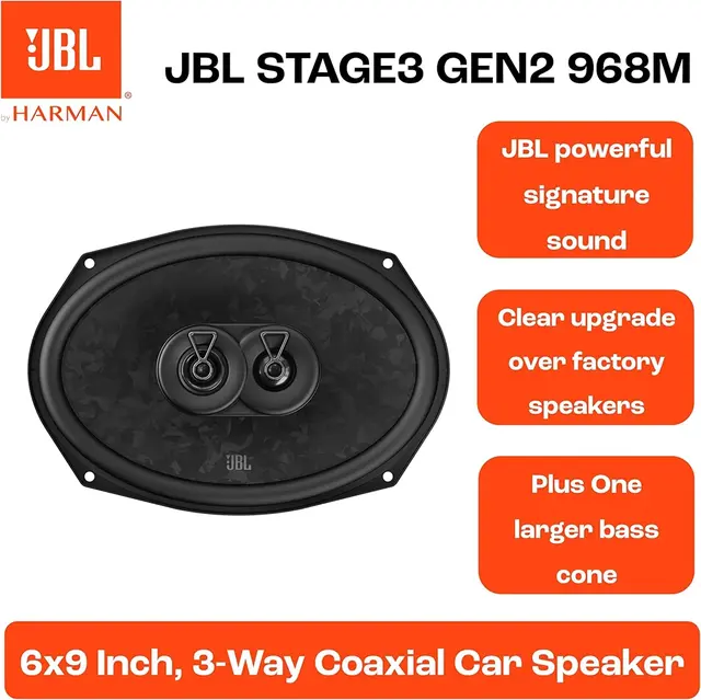 JBL Stage3 Gen2 6,9" høyttalerpar 6x9", 80W RMS, 640W Maks, 4 Ohm 