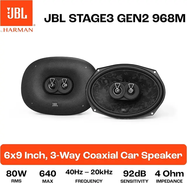 JBL Stage3 Gen2 6,9" høyttalerpar 6x9", 80W RMS, 640W Maks, 4 Ohm 