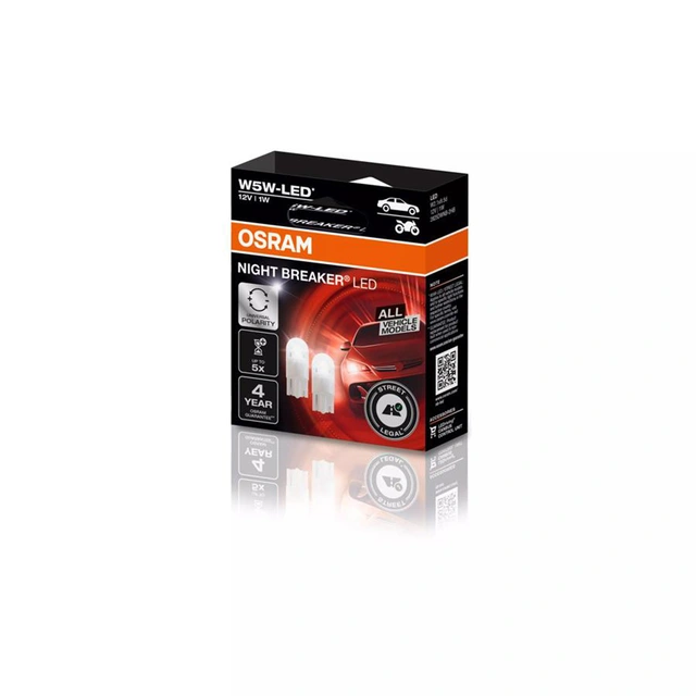 Osram Night Breaker LED W5W LED, W5W, ECE Godkjent LED pære, 2stk 