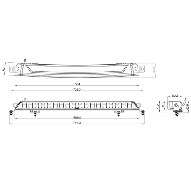 OZZ No glare 27" arbeidslys 9800 Lumen, 183W 