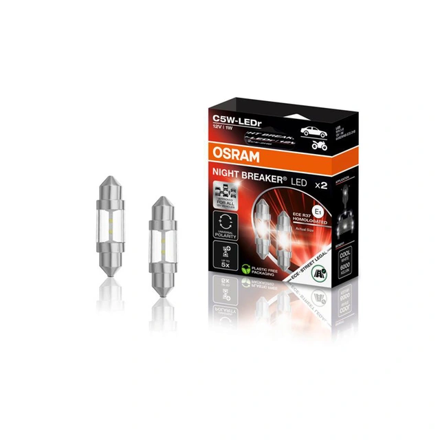 Osram Night Breaker LED C5W LED, C5W, ECE Godkjent LED pære, 2stk 