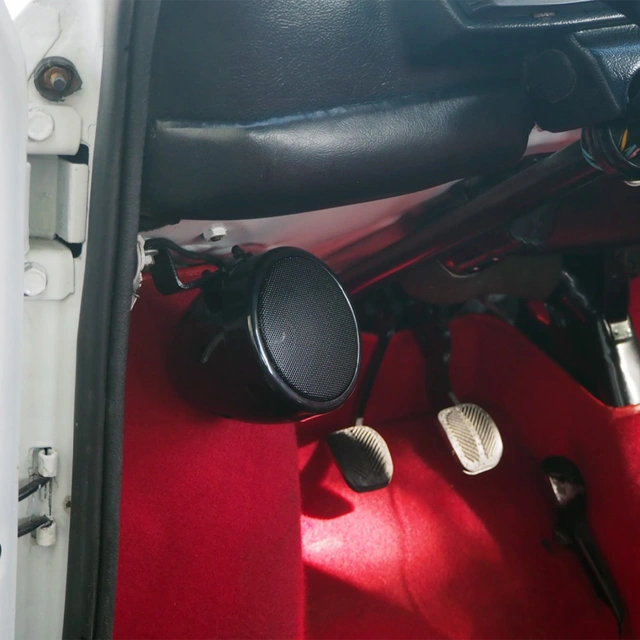 Ampire QX75-BLK Retro høyttalere Krom Kulehøyttalere, 25W RMS/50W, 1 par 