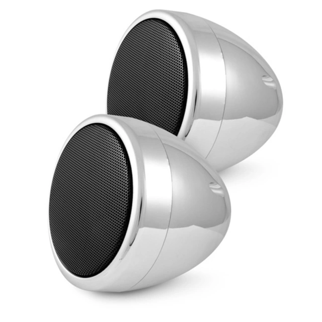 Ampire QX75-BLK Retro høyttalere Krom Kulehøyttalere, 25W RMS/50W, 1 par 