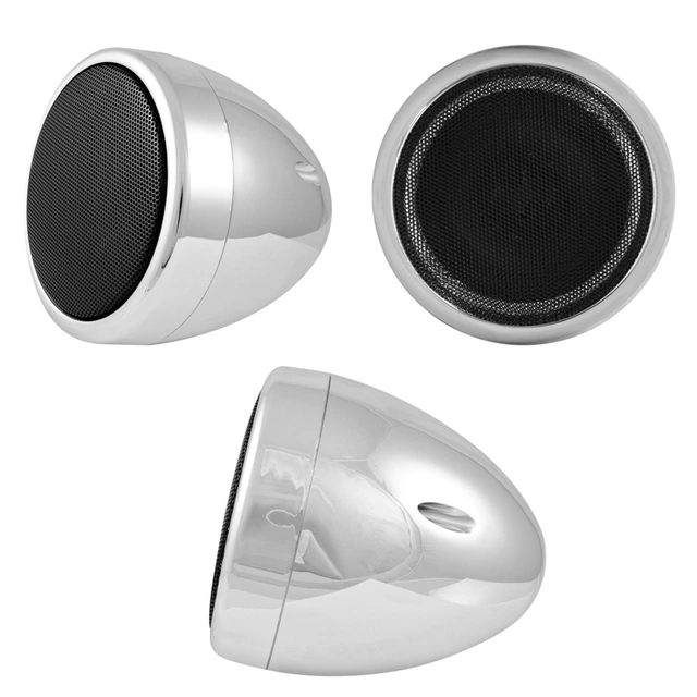 Ampire QX75-BLK Retro høyttalere Krom Kulehøyttalere, 25W RMS/50W, 1 par 