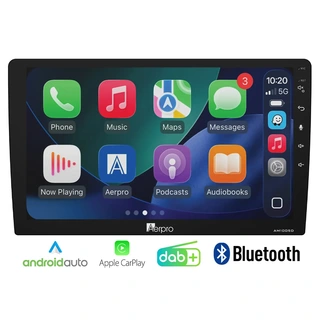 AerPro 9" multimediaenhet m/DAB+ Trapezoid, Trådløs CarPlay &amp; Android