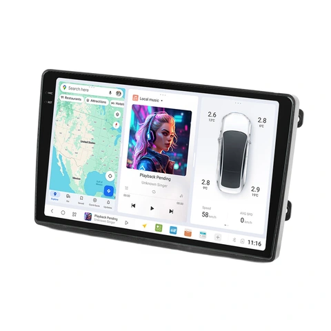 DUDU multimediaspiller med 10,1" skjerm VW/Seat/Skoda (2004-2016)