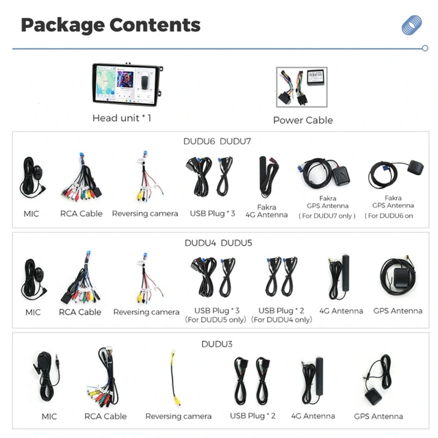 DUDU multimediaspiller med 10,1" skjerm VW/Seat/Skoda (2004-2016) 