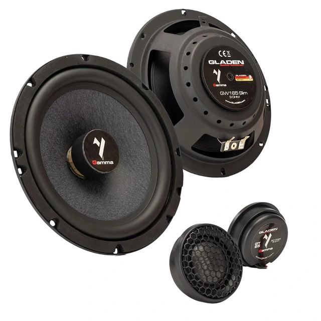Gladen Gamma 165.2 Slim - 6,5" kompo. 6,5", 80W RMS, 3 Ohm, Gamma-serien 