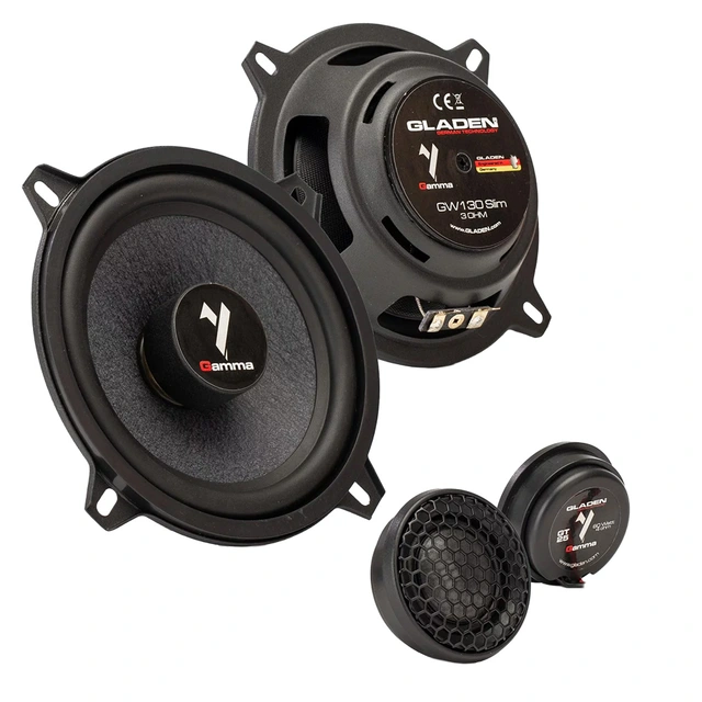 Gladen Gamma 130.2 Slim - 5,25" kompo. 5,25", 80W RMS, 3 Ohm, Gamma-serien 