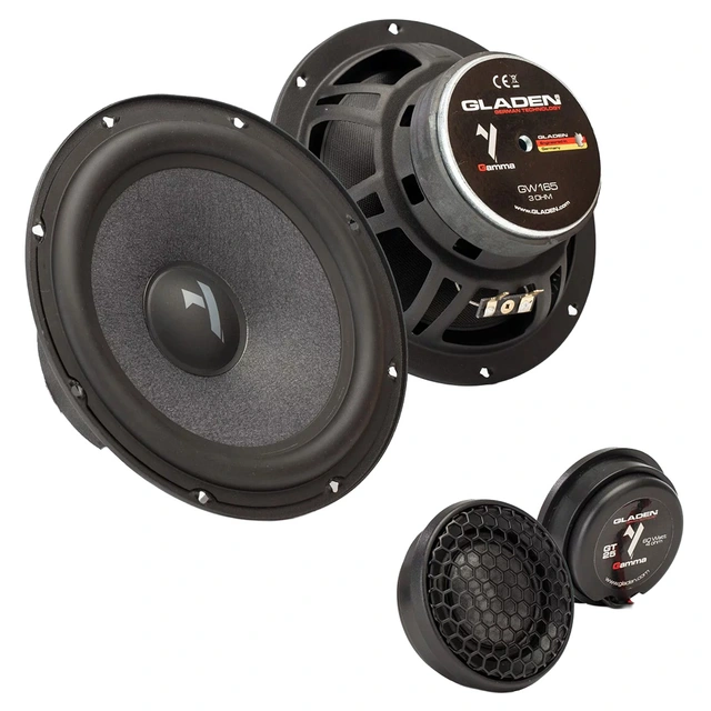 Gladen Gamma 165.2 AC 6,5" komponentsett 6,5", 100W RMS, 3 Ohm, uten delefilter 