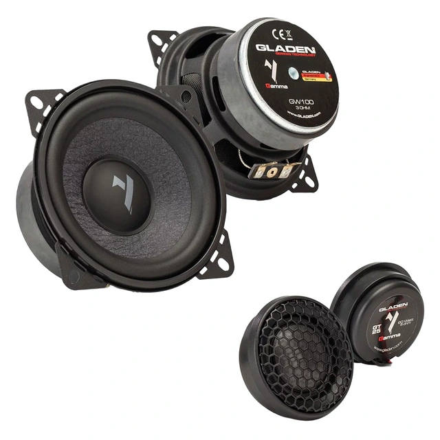Gladen Gamma 100.2 - 4" komponentsett 4", 80W RMS, 3 Ohm, Gamma-serien 