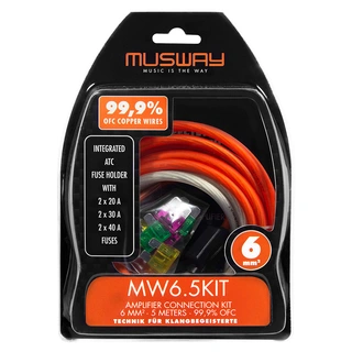 Musway MW6.5KIT strømkabelsett 6mm2 6mm², OFC