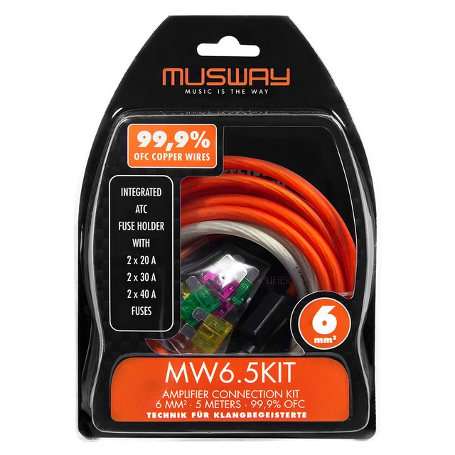 Musway MW6.5KIT strømkabelsett 6mm2 6mm², OFC 