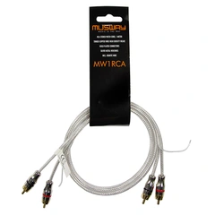 Musway RCA signalkabel, 1 meter 1 Meter. Dobbelskjermet. OFC