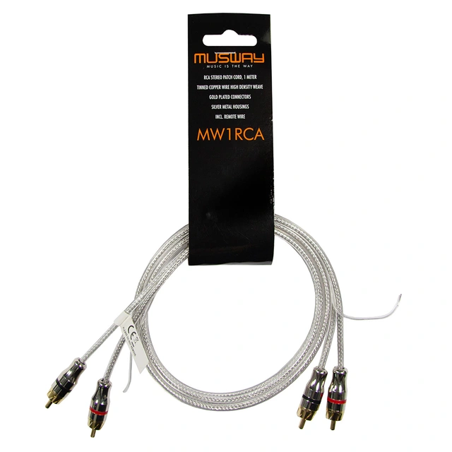 Musway RCA signalkabel, 1 meter 1 Meter. Dobbelskjermet. OFC 