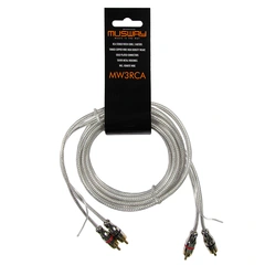 Musway RCA signalkabel, 3 meter 3 Meter. Dobbelskjermet. OFC