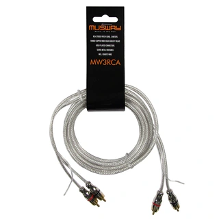 Musway RCA signalkabel, 3 meter 3 Meter. Dobbelskjermet. OFC