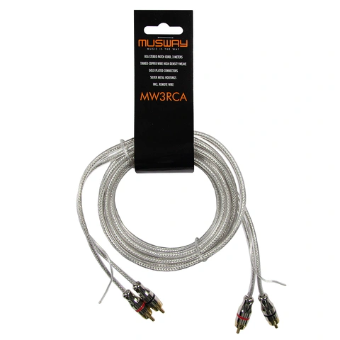 Musway RCA signalkabel, 3 meter 3 Meter. Dobbelskjermet. OFC