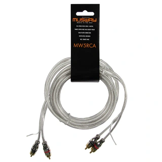Musway RCA signalkabel, 5 meter 5 Meter. Dobbelskjermet. OFC